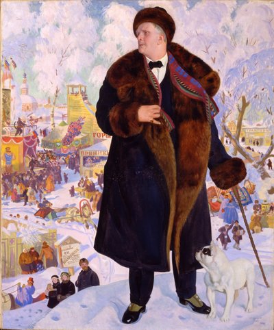 Ritratto di Fyodor Chaliapin da Boris Mikhailovich Kustodiev